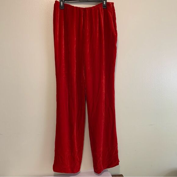 Doncaster Vintage Red rayon silk Velvet two piece suit size large - Picture 9 of 14